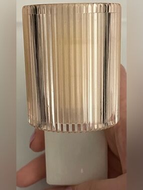 Bath & Body Works Ribbed Glass Candle Holder